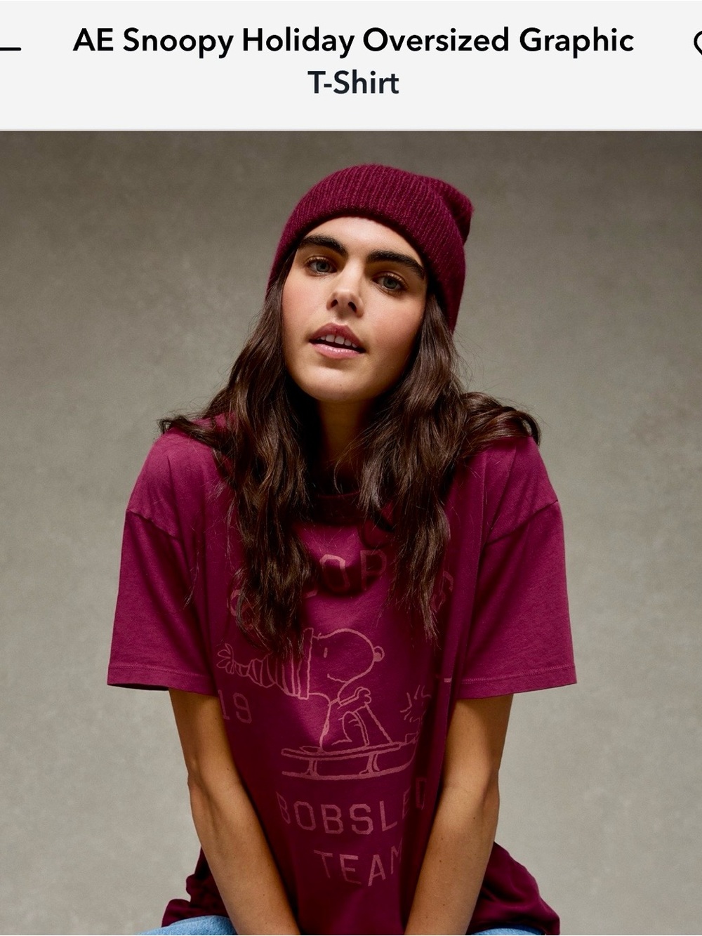 American Eagle snoopy tee. Oversized medium